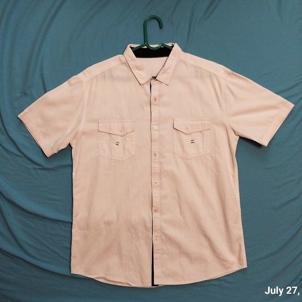 SIXTYONE Short Sleeve White Oxford Shirt Men US Size S, Asian size M